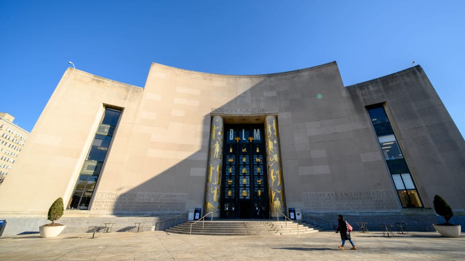 A view of the Central Library Building of the Brooklyn Public Library.