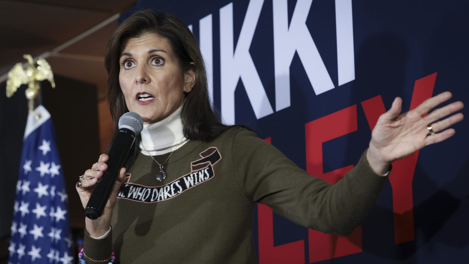 Nikki Haley speaks during a campaign event in Davenport, Iowa. 