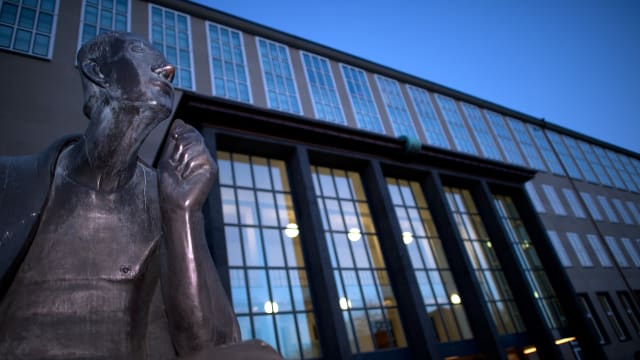 The Albertus Magnus Statue by Gerhard Marcks from 1956 stands in front of the main building of the university in Cologne, Germany, 22 January 2014. 