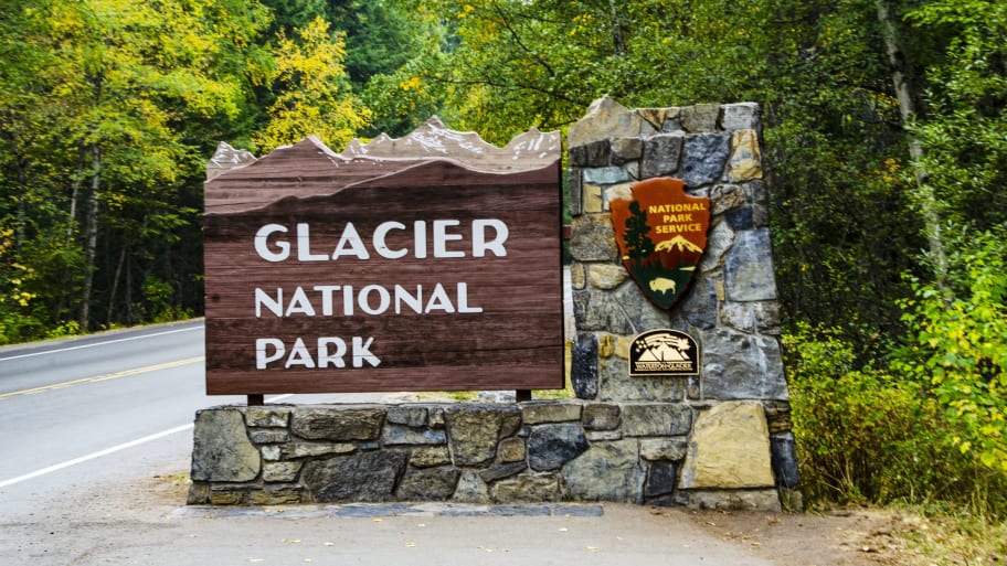 A photo of the Glacier National Park entrance. 