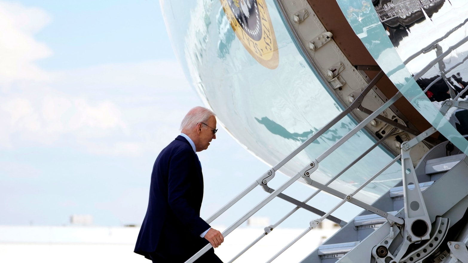 A photo of U.S. President Joe Biden boarding Air Force One.