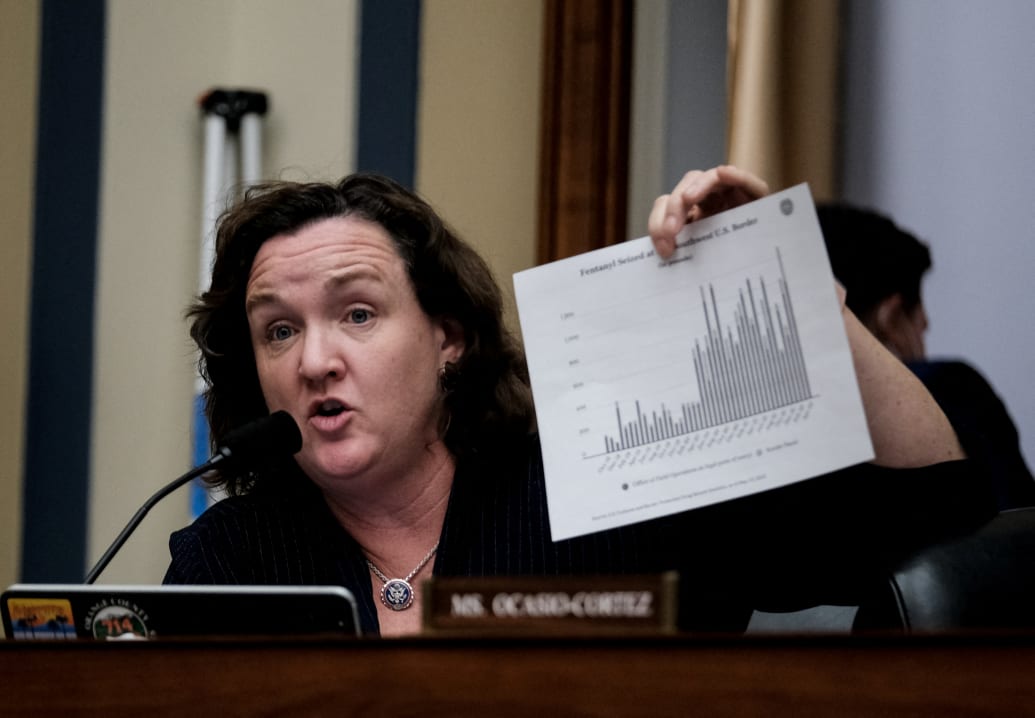 Rep. Katie Porter (D-CA) speaks during a House Oversight Committee hearing