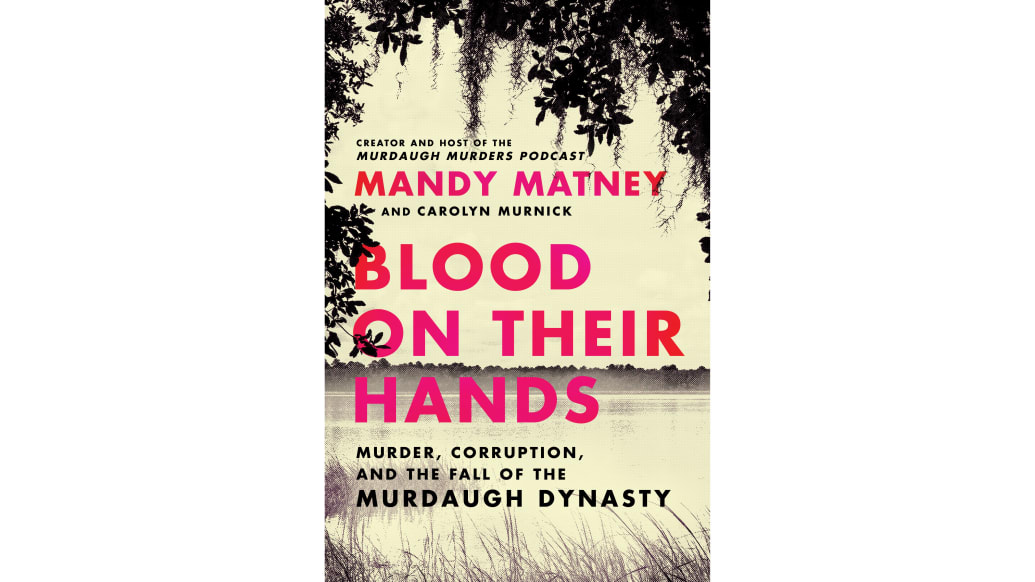 A photograph of the book cover of Blood on Their Hands by Mandy Matney.