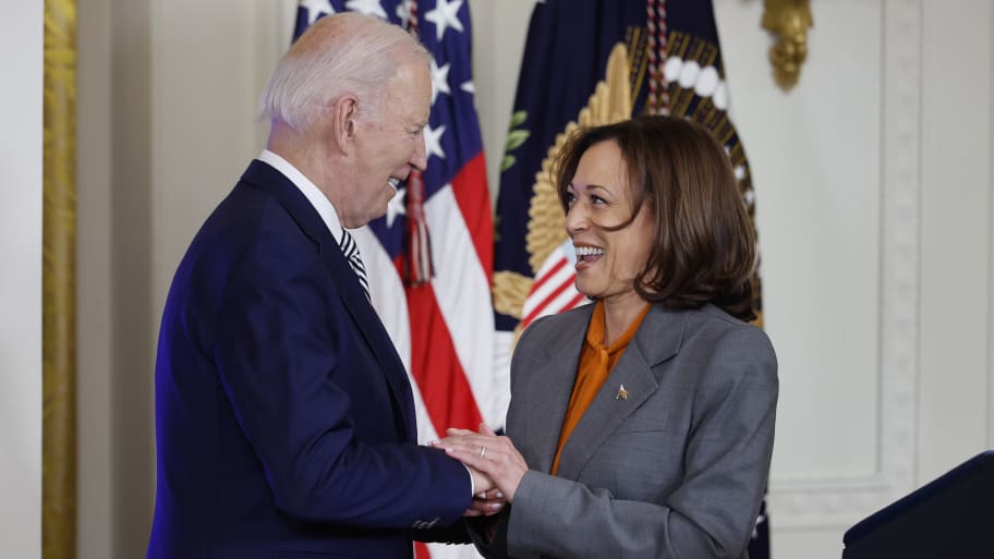 Joe Biden and Kamala Harris at the White House in 2023. 