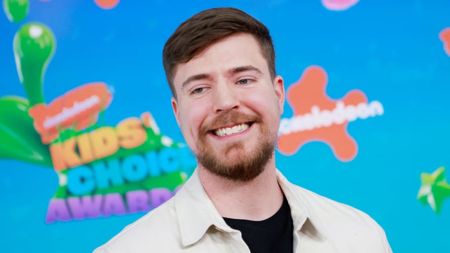 Jimmy Donaldson, better known as MrBeast, arrives for the 36th Annual Nickelodeon Kids’ Choice Awards.