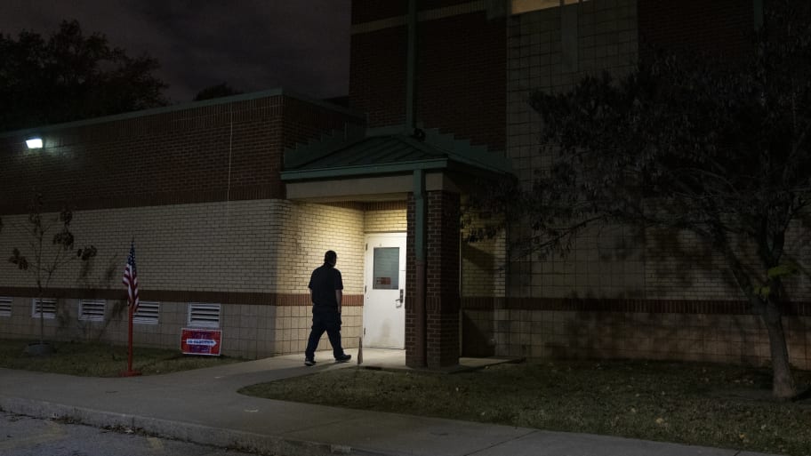 Voters walk to the polls to cast their ballots at the Shelby Traditional Academy on November 7, 2023 in Louisville, Kentucky