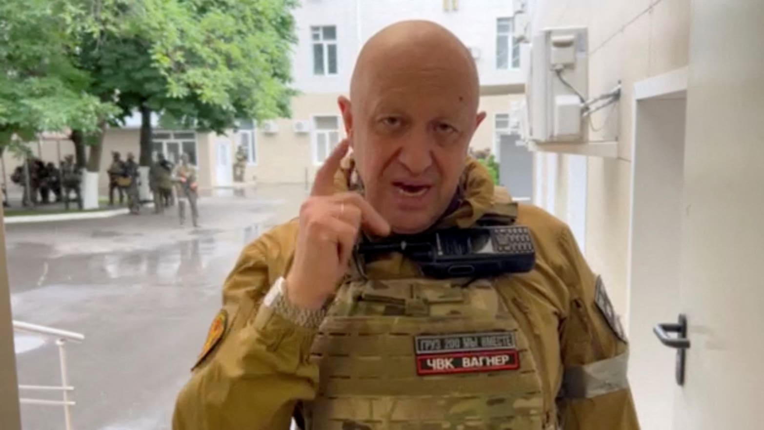 Wagner Group founder Yevgeny Prigozhin speaks inside the headquarters of the Russian southern army military command center in Rostov-on-Don, Russia, June 24, 2023.