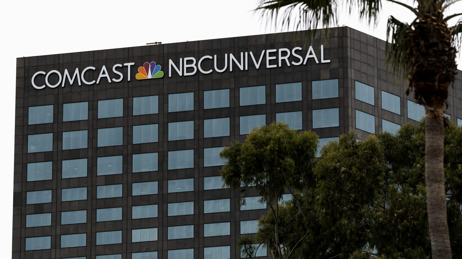 A view of the Comcast NBCUniversal building in Universal City, California. 