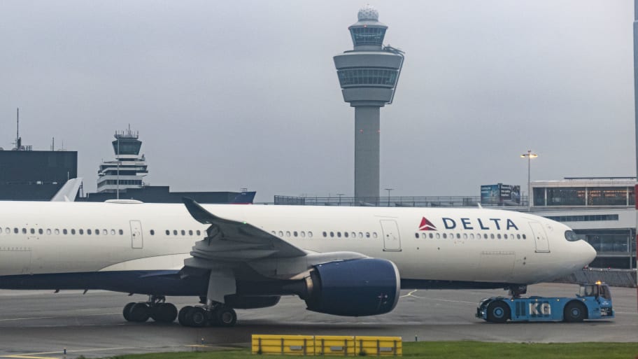 Delta Air Lines Airbus A330-900neo wide body passenger aircraft spotted while towed in Amsterdam Schiphol Airport in Amsterdam, Netherlands on April 11, 2024 