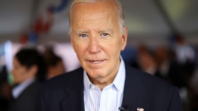 U.S. President Joe Biden attends a Labor Day campaign event, at IBEW Local Union #5 in Pittsburgh, Pennsylvania, U.S., September 2, 2024. 