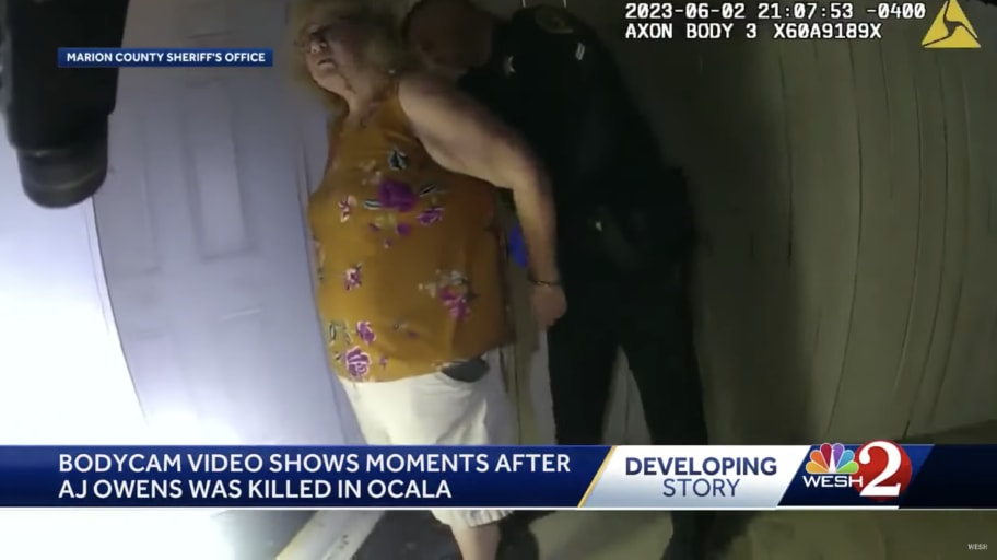 Bodycam footage shows sheriff’s deputies arresting Susan Lorincz after the fatal shooting of Ajike “AJ” Owens in Ocala, Florida.