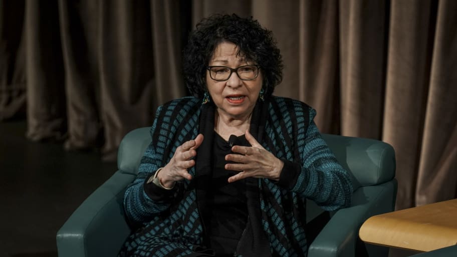 Supreme Court Justices Sonia Sotomayor, during a panel discussion at the Civic Learning Week National Forum at George Washington University on March 12, 2024, in Washington, DC.