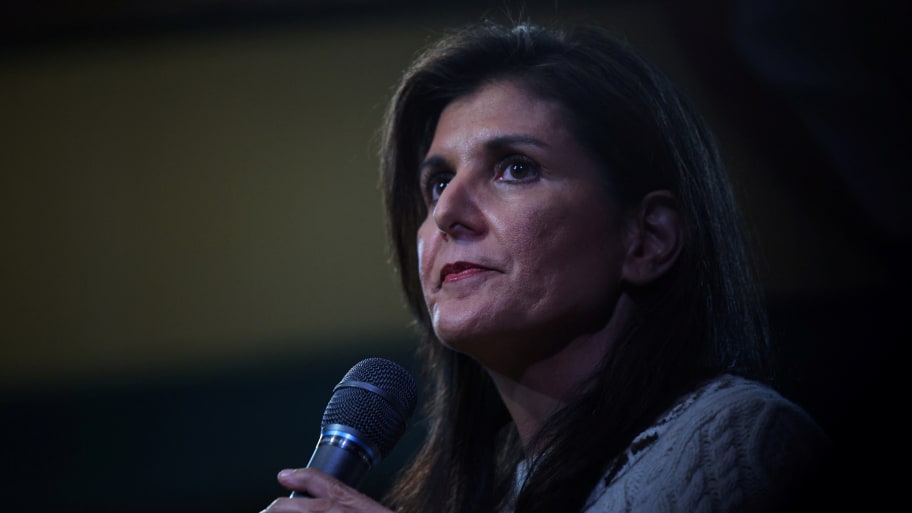 Nikki Haley at a campaign town hall meeting in Derry, New Hampshire, Nov. 28, 2023.