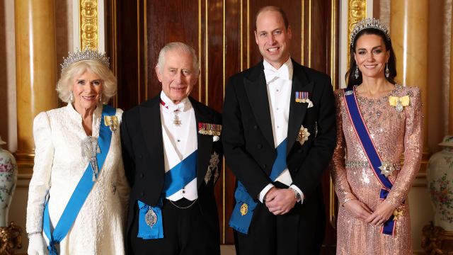 Queen Camilla, King Charles, Prince William, and Kate Middleton