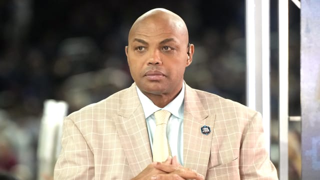 Charles Barkley on air before the NCAA Men's Basketball Tournament 2023 Final Four championship game.