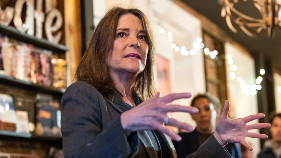 A picture of 2024 Democratic presidential candidate Marianne Williamson, who has announced her third campaign manager since the other two quit the job. Multiple of her former staffers have complained about her leadership style and work environment.