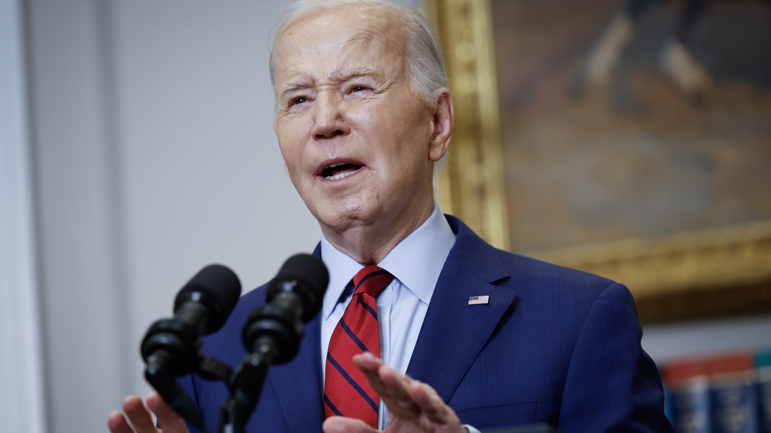 U.S. President Joe Biden speaks from the Roosevelt Room of the White House on May 02, 2024 in Washington, DC. Biden spoke about recent protests across the United States on college campuses