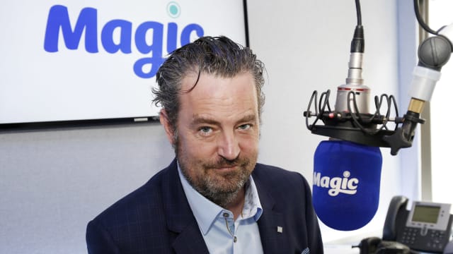 Matthew Perry visits radio station in London in 2015.