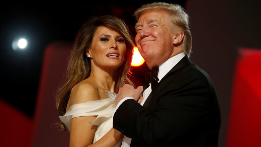 U.S. President Donald Trump and first lady Melania Trump attend the Freedom Ball in honor of his inauguration in Washington, D.C., Jan. 20, 2017. 