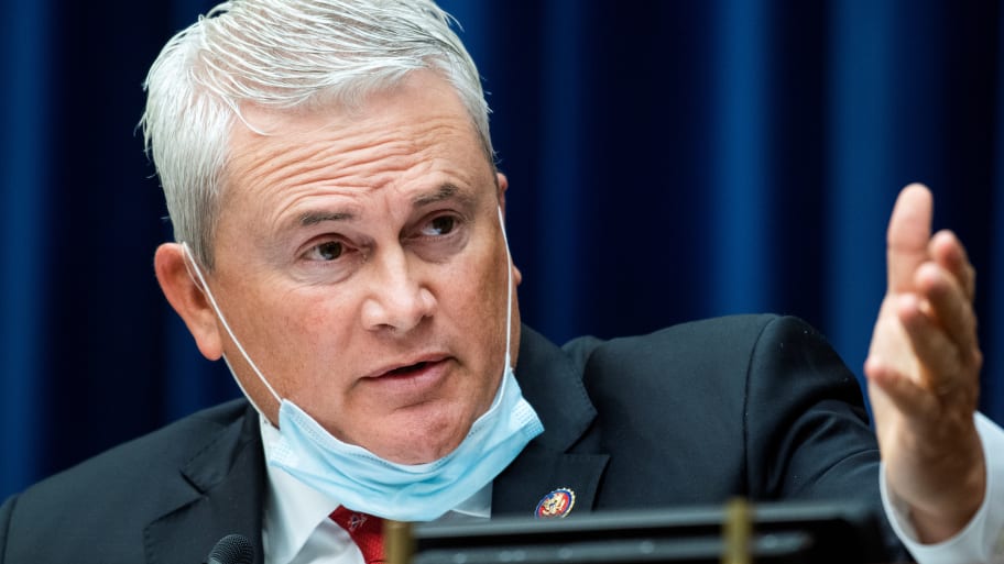 Ranking member Rep. James Comer questions Postmaster General Louis DeJoy during the House Oversight and Reform Committee hearing in Washington, U.S., August 24, 2020.