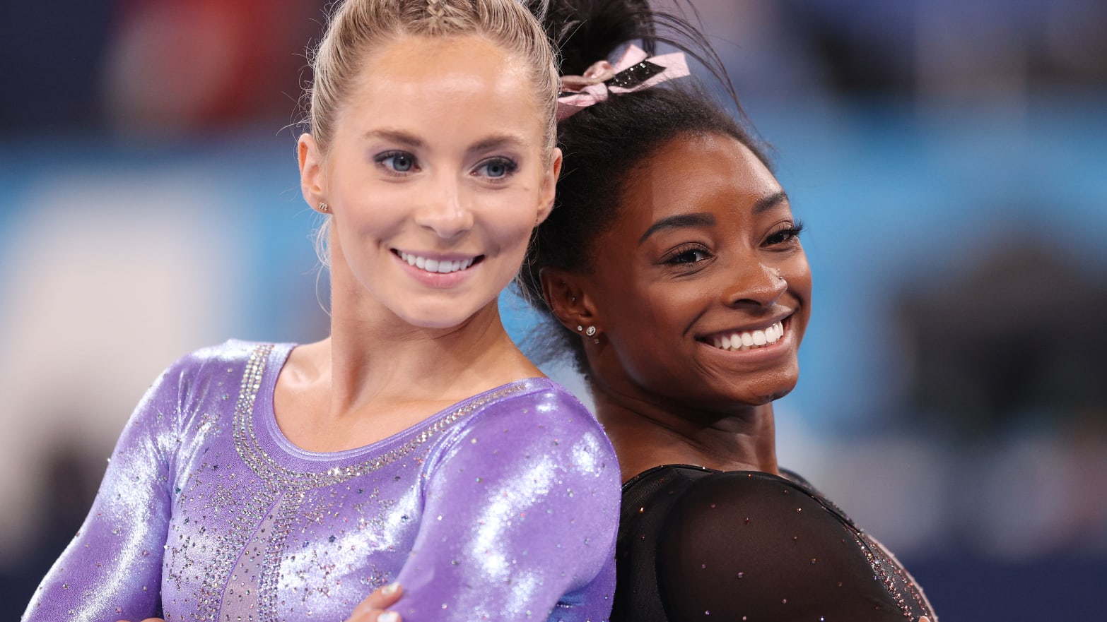 MyKayla Skinner and Simone Biles at the 2020 Tokyo Olympic Games.