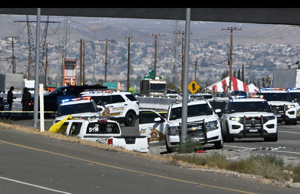 Photograph of police cars after a chase with Anthony Graziano