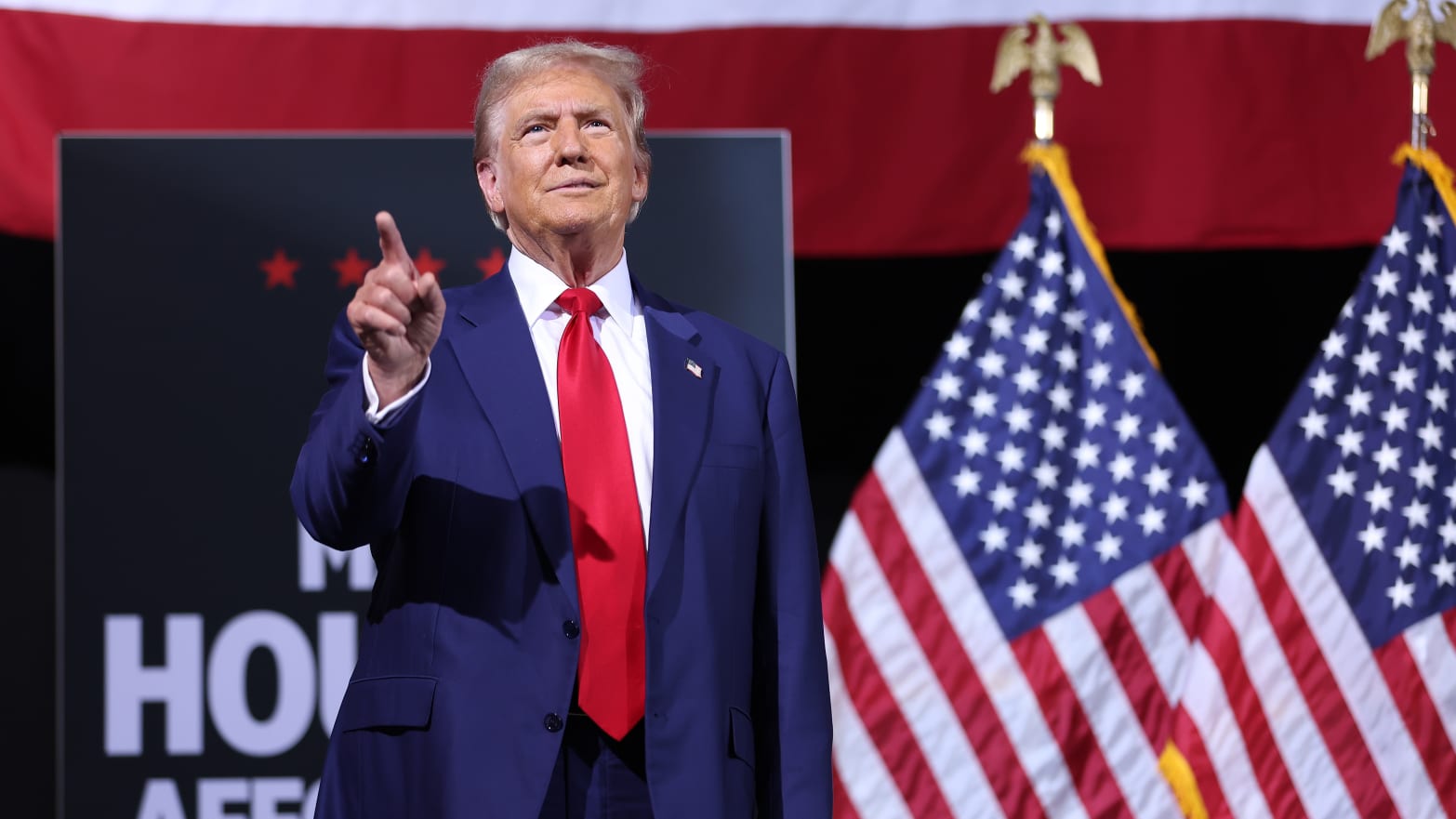 Donald Trump speaks during a campaign rally in Tucson, Arizona.