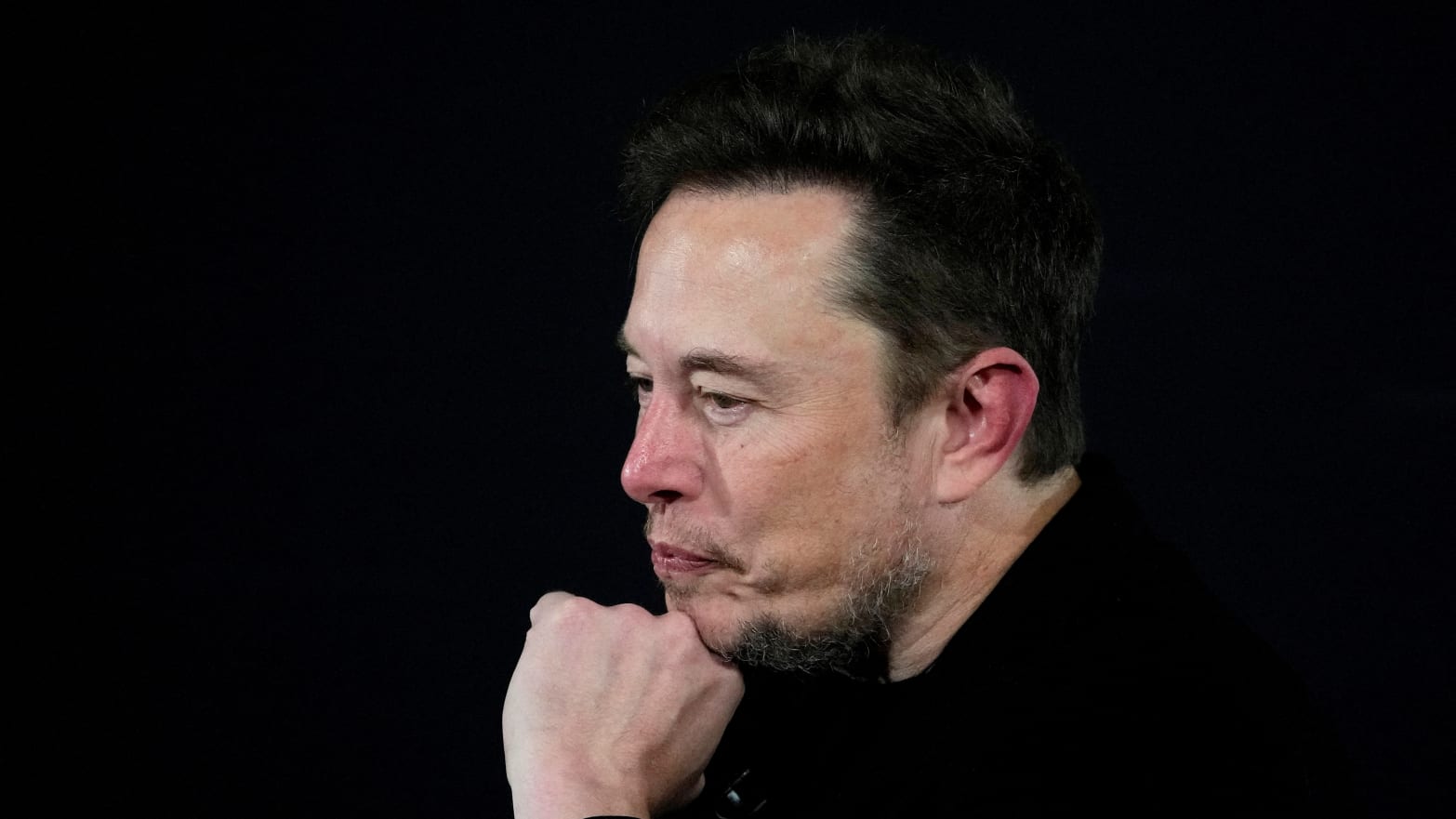 Elon Musk pauses during an in-conversation event with British Prime Minister Rishi Sunak in London, Britain, Nov. 2, 2023. 