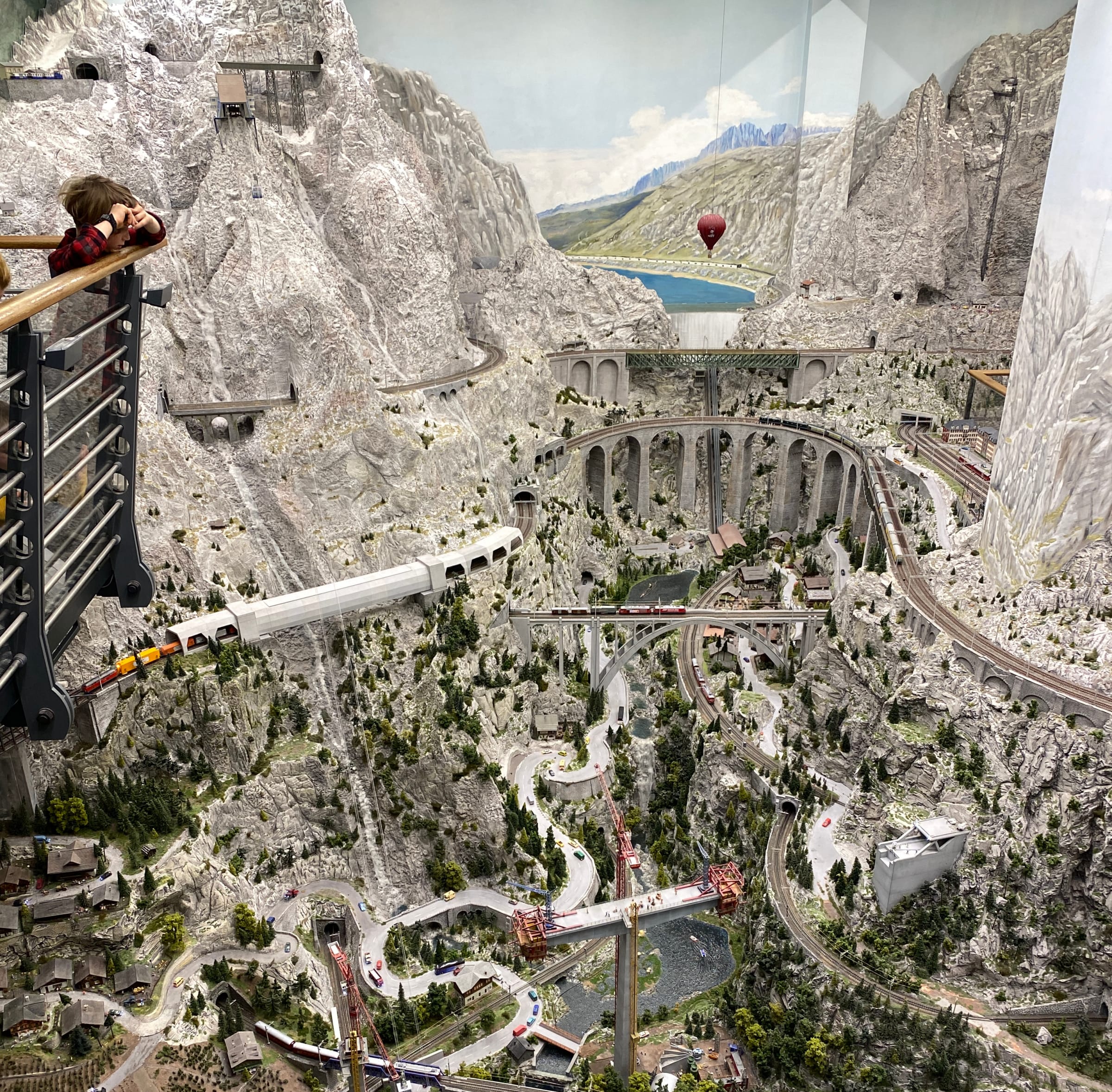 The Swiss Alps recreated at Miniatur Wunderland.
