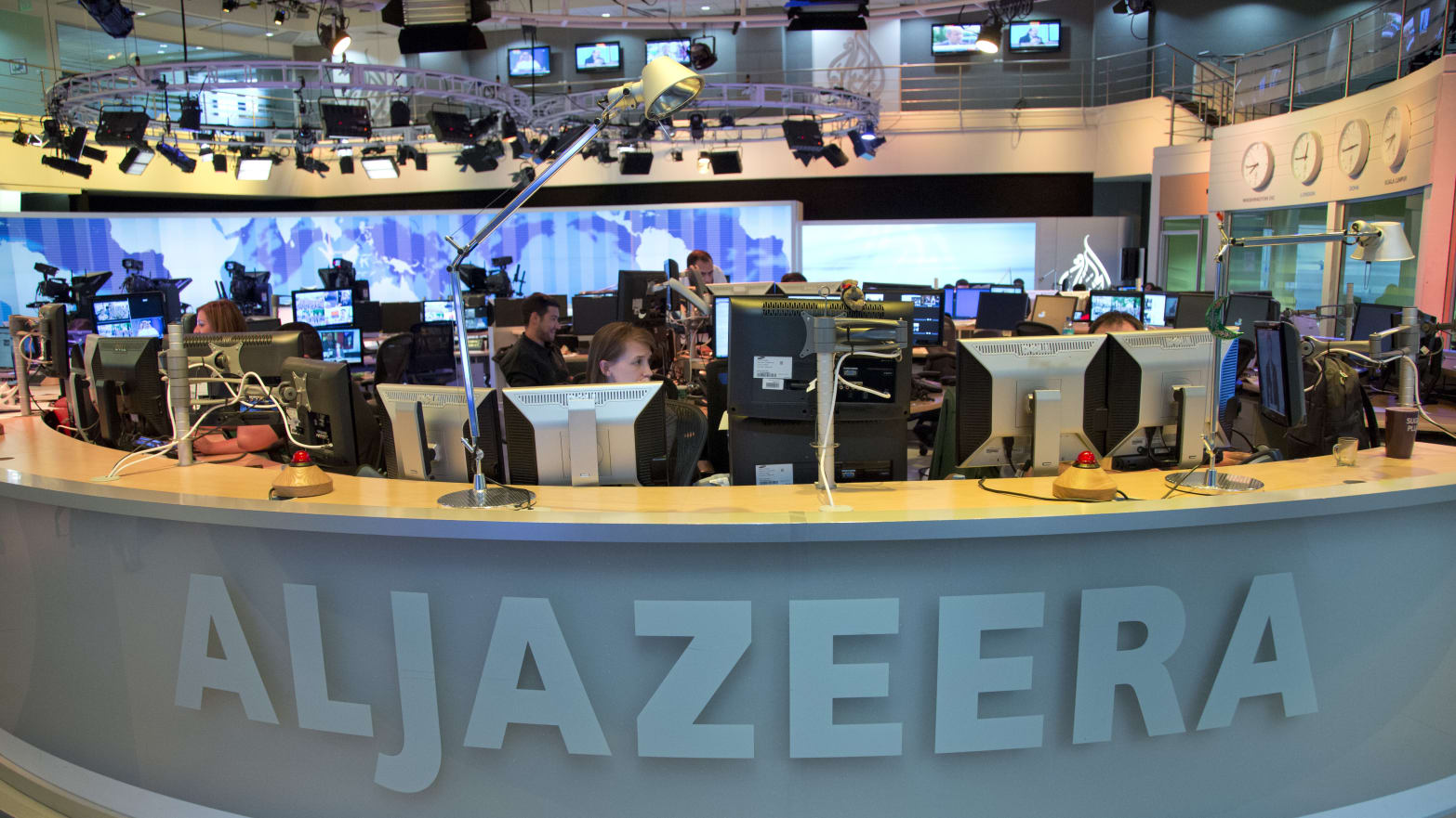 The newsroom at Al Jazeera headquarters in Doha, Qatar.