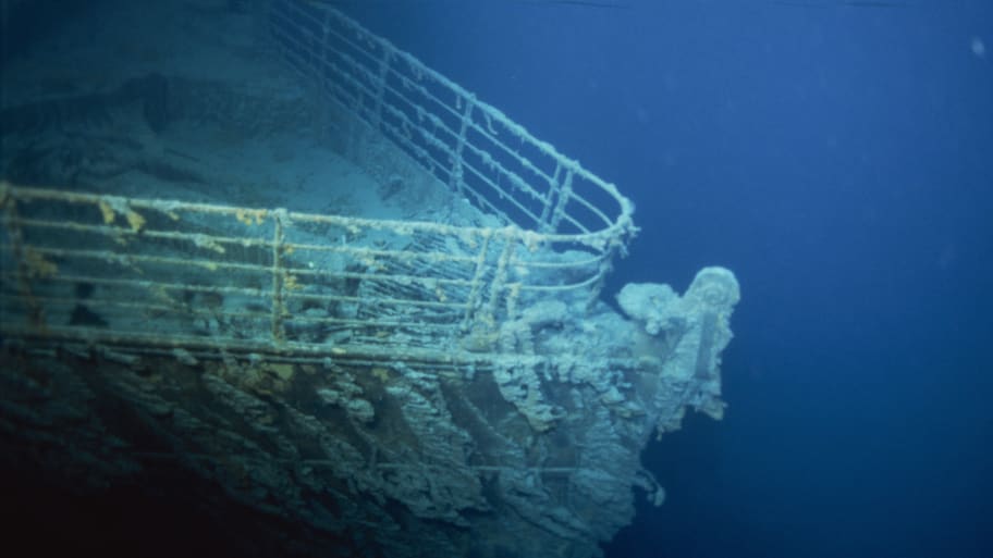 The bow of the ship done in the Atlantic Ocean the North of Newfoundland in 1996. 