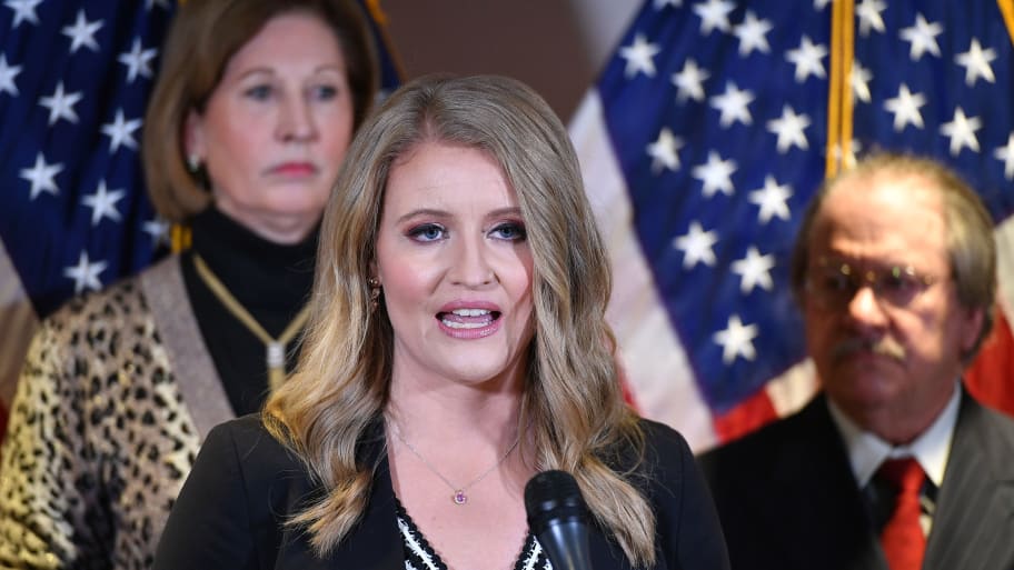 Attorney Jenna Ellis speaks during a press conference at the Republican National Committee headquarters in Washington, D.C., on Nov. 19, 2020.