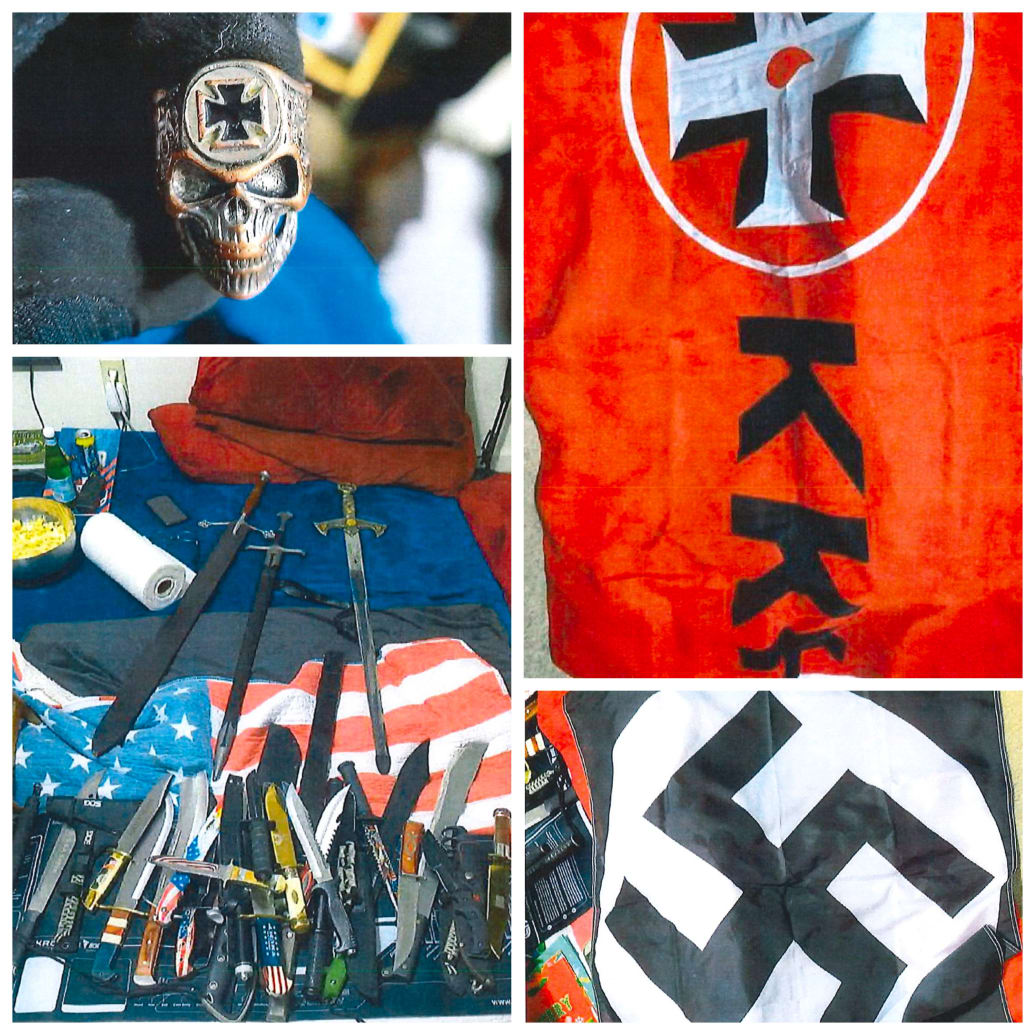 Nazi and KKK memorabilia FBI agents found in Hudak’s home.