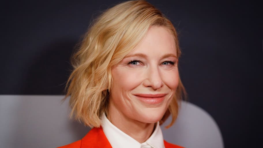 Cate Blanchett smiling on the red carpet in 2022. 