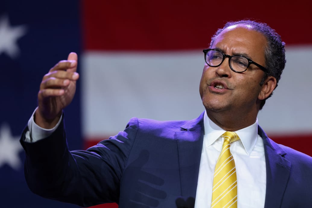 Republican presidential candidate Will Hurd speaks at the Republican Party of Iowa's Lincoln Day Dinner in Des Moines, Iowa