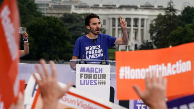 David Hogg, survivor of the 2018 Parkland, Florida shooting and founder of the March For Our Lives Movement