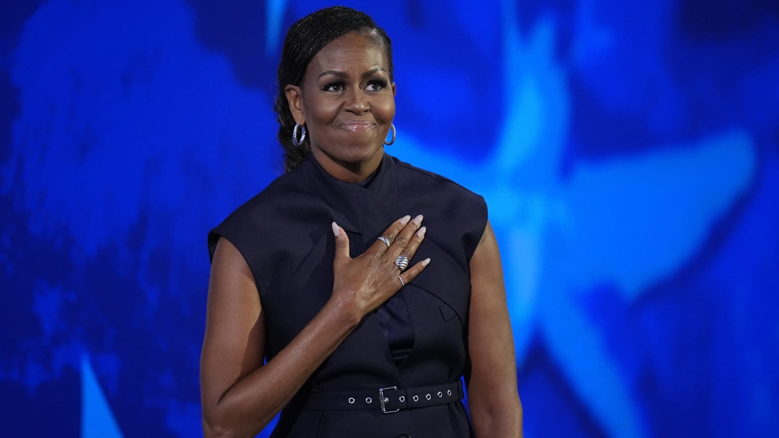 Former U.S. first lady Michelle Obama takes the stage during Day 2 of the Democratic National Convention (DNC) in Chicago, Illinois, U.S., August 20, 2024.