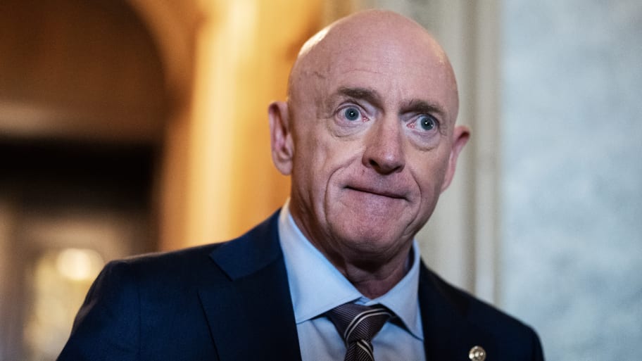 Sen. Mark Kelly, D-Ariz., is seen during senate votes in the U.S. Capitol on Wednesday, July 31, 2024. 