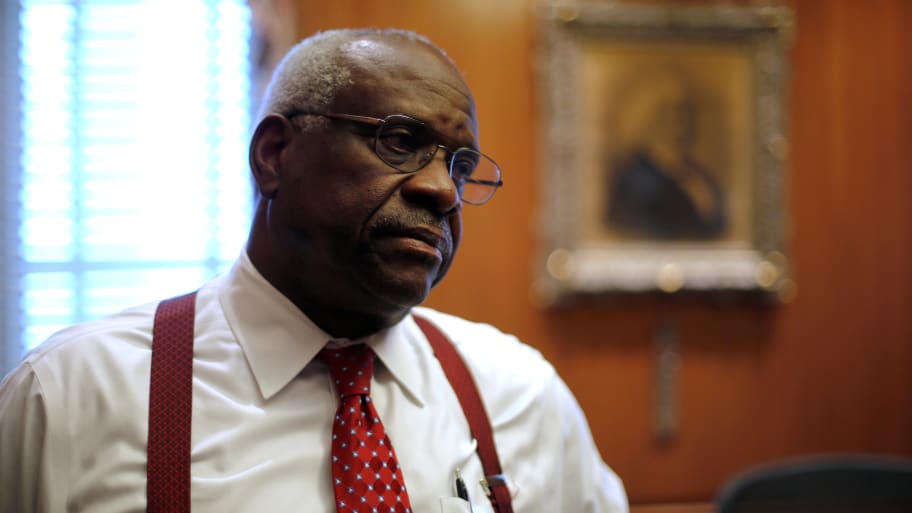 U.S. Supreme Court Justice Clarence Thomas is seen in his chambers at the U.S. Supreme Court building in Washington, D.C., June 6, 2016.