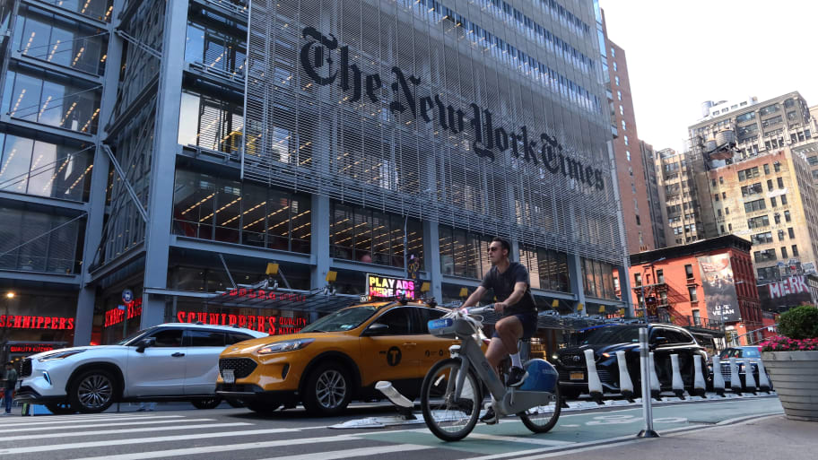 The New York Times headquarters on 8th Avenue on June 24, 2024, in New York City. 