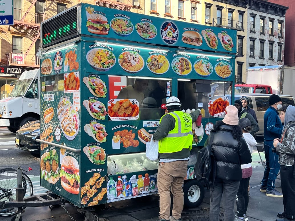A photo of the food cart where Stuart Seldowitz was caught on video harassing a Muslim food vendor.