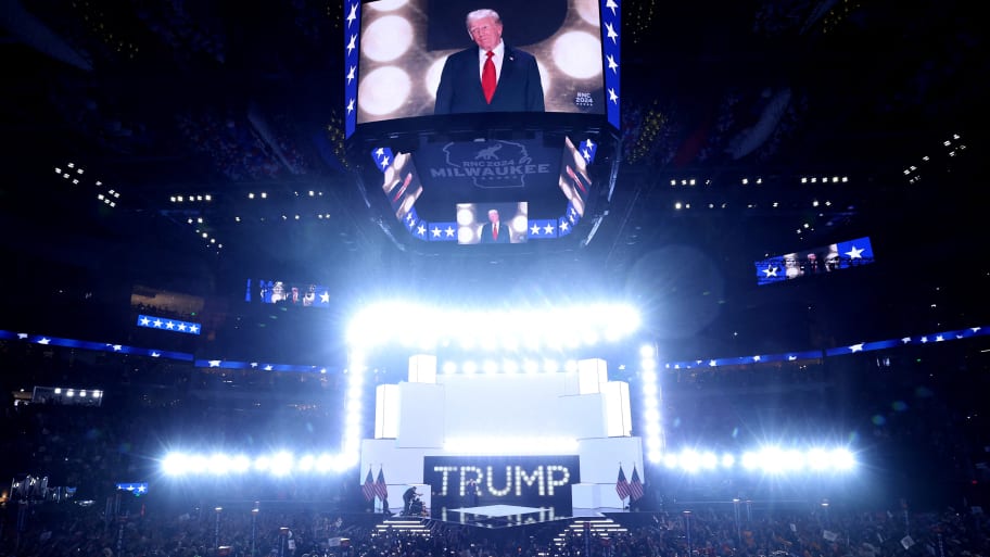 Former President Donald Trump is introduced at the RNC