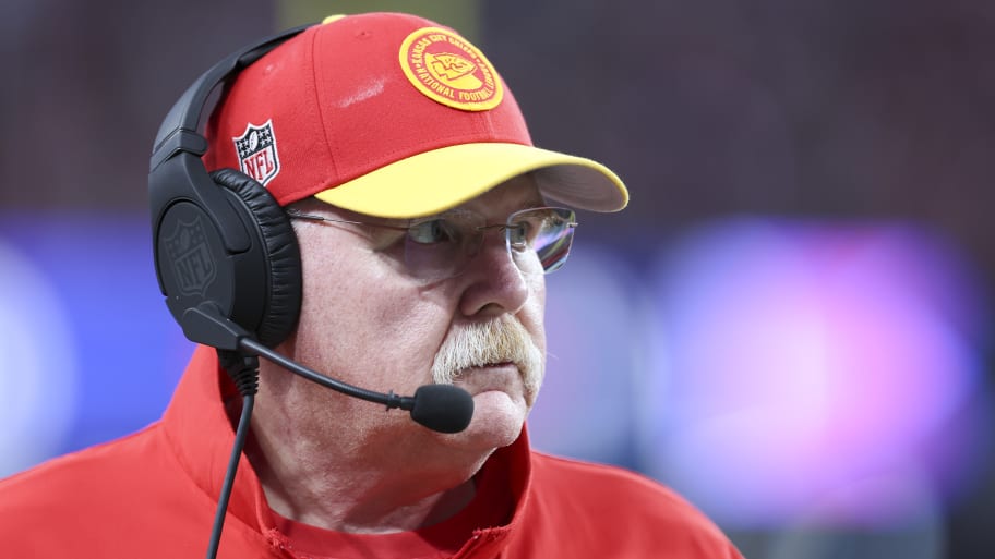 Kansas City Chiefs head coach Andy Reid looks on from the sidelines during Super Bowl LVIII against the San Francisco 49ers at Allegiant Stadium on February 11, 2024 in Las Vegas, NV. 