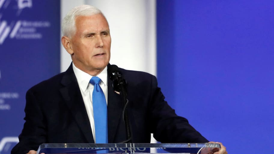Mike Pence speaks during the Republican Jewish Coalition Annual Leadership Summit in Las Vegas