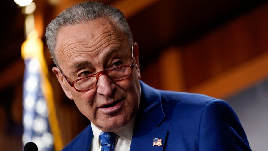 Sen. Chuck Schumer speaks during a news conference.