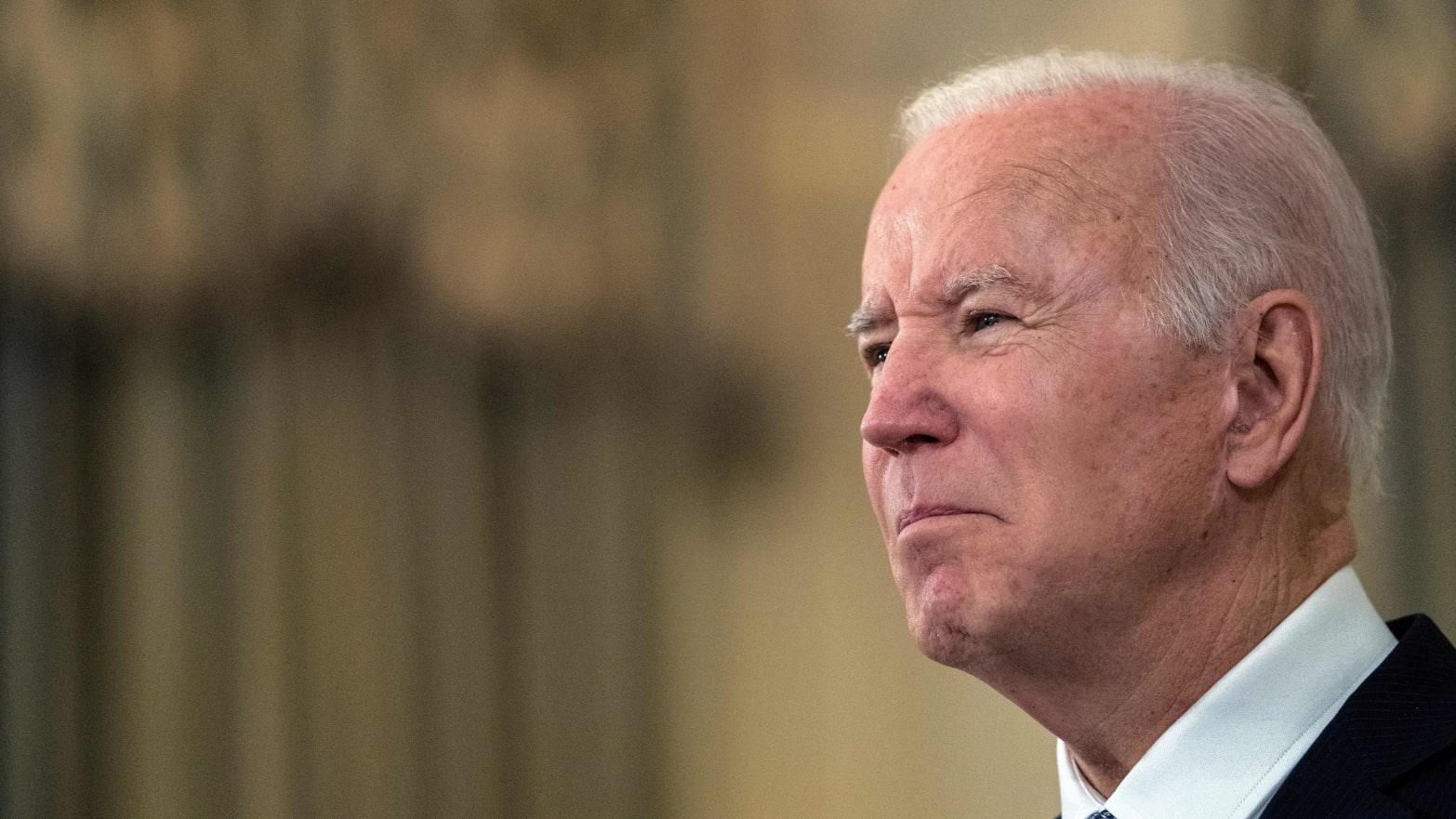 President Joe Biden speaks about the November jobs report from the State Dining Room of the White House in Washington, D.C., on Dec. 3, 2021.