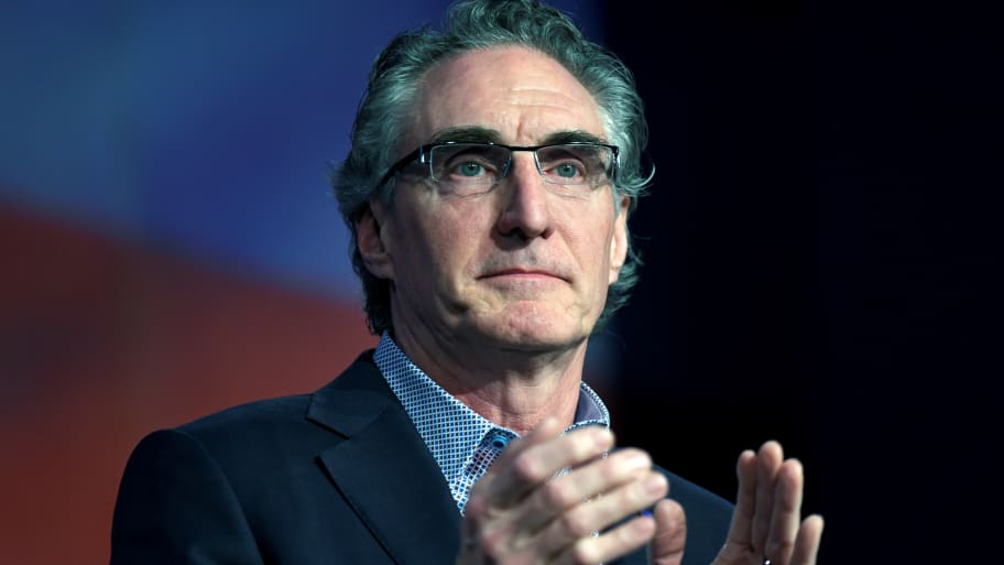 Doug Burgum speaks to delegates at the Republican State Convention in Grand Forks