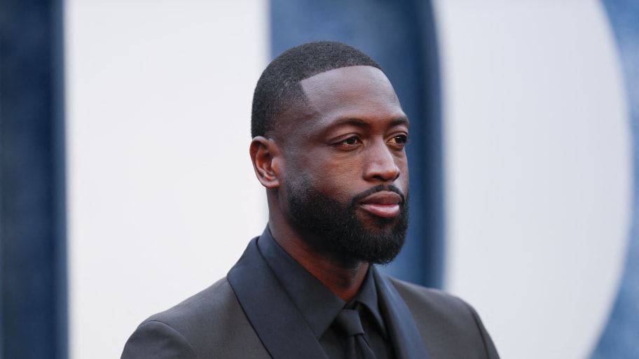 Dwyane Wade arrives at the Vanity Fair Oscar party during the 95th Academy Awards, known as the Oscars,  in Beverly Hills, California.