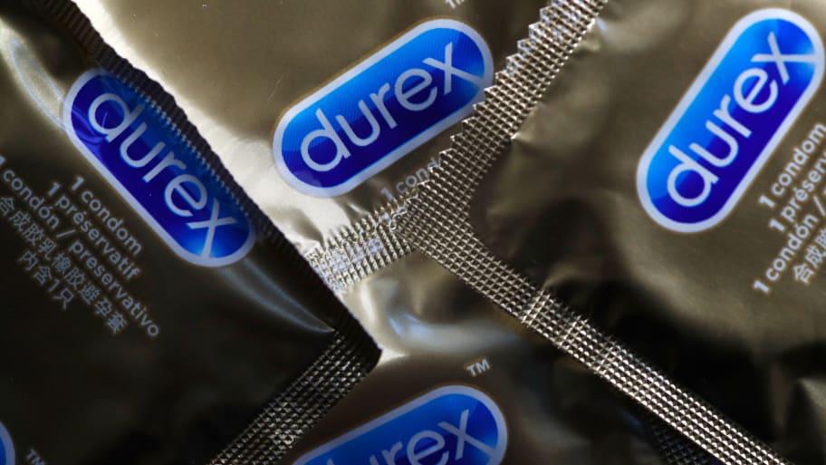 Durex condoms are seen in a photo illustration in Manchester, Britain, July 31, 2018. 