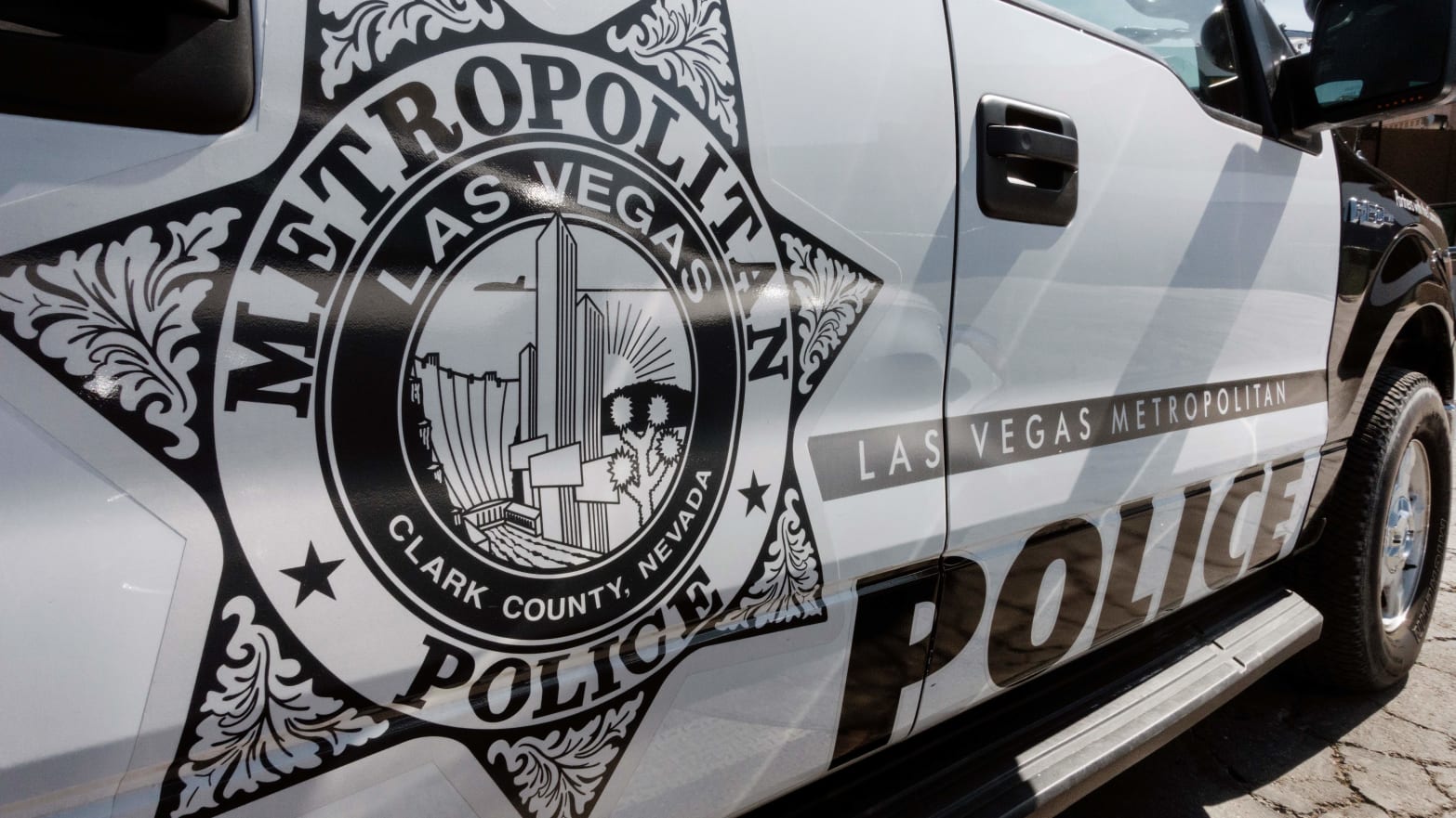 A Las Vegas Metropolitan Police department vehicle is seen June 2, 2016, at the Thomas & Mack Center, in Las Vegas, Nevada.